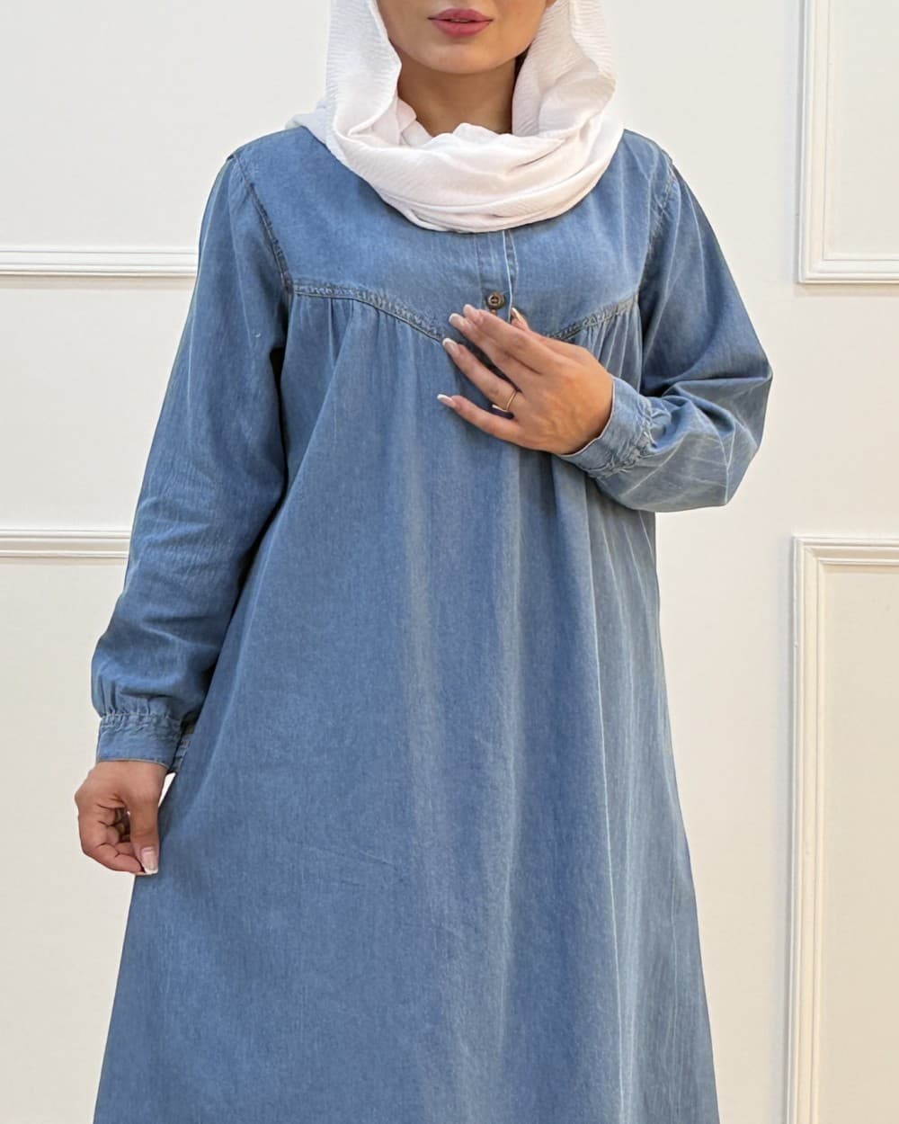 پیراهن مانتویی شیدخت ( جلو دکمه ) کد محصول 1410