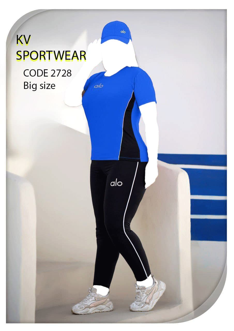 ست تیشرت شلوار سایز بزرگ ورزشی زنانه alo کد 0013