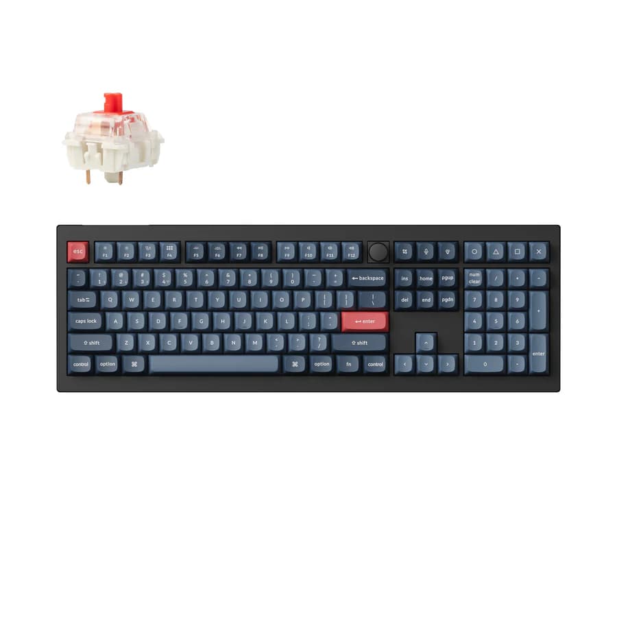 کیبورد بی سیم Keychron V6 Max Carbon black Gateron Jupiter Red – V6M-D1