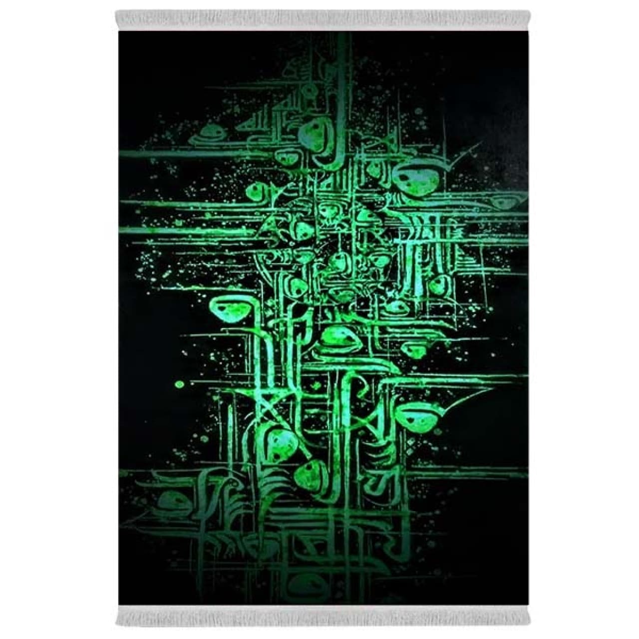 فرش پارچه‌ای دفه مدل فرشینه شانل مخمل طرح فانتزی کد 7090