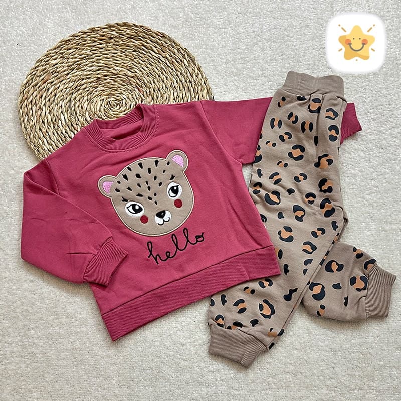 بلوز شلوار دخترانه دورس پلنگی جنس عالی