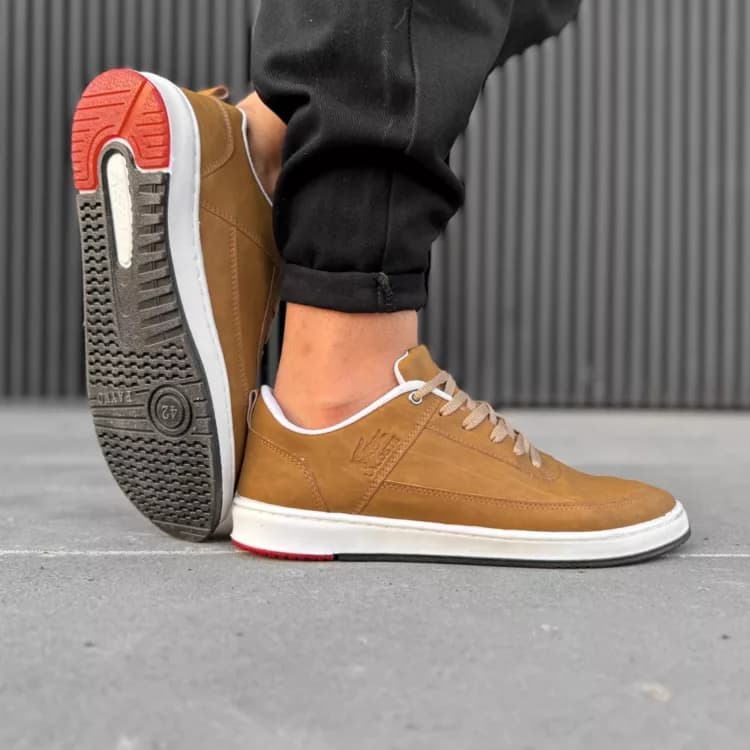 کتانی مردانه لاگوست عسلی کد 19121