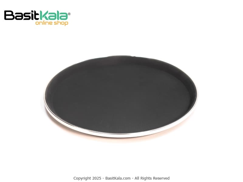 سینی گرد استپ‌دار لبه استیل ۳۵ سانتی‌متری