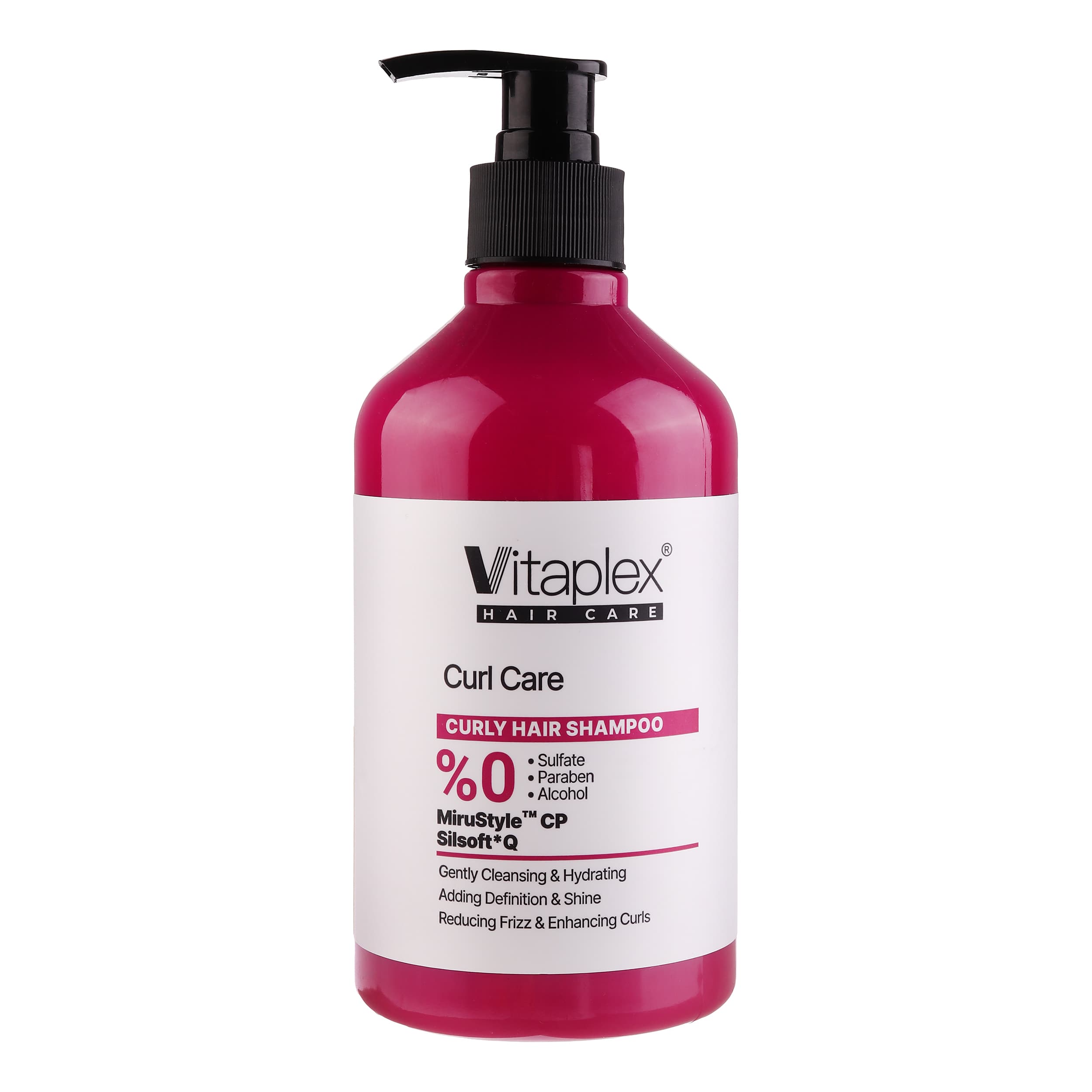 شامپو فاقد سولفات مو ویتاپلکس مناسب برای موهای فر و مجعد حجم 500 میلی‌لیتر