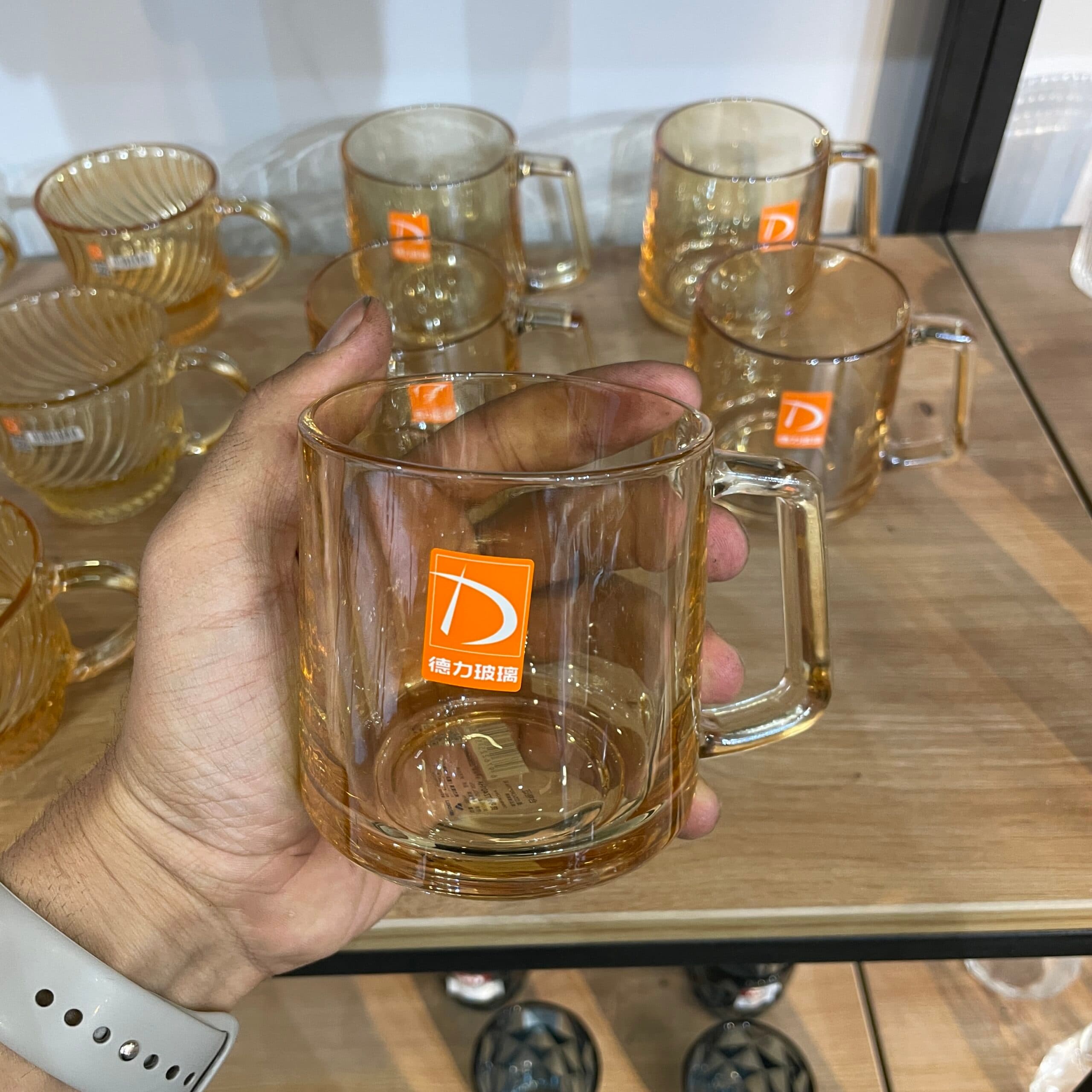 لیوان دلی دسته‌دار شامپاینی ۳۵۰ میل – ست ۶ عددی Deli Glass