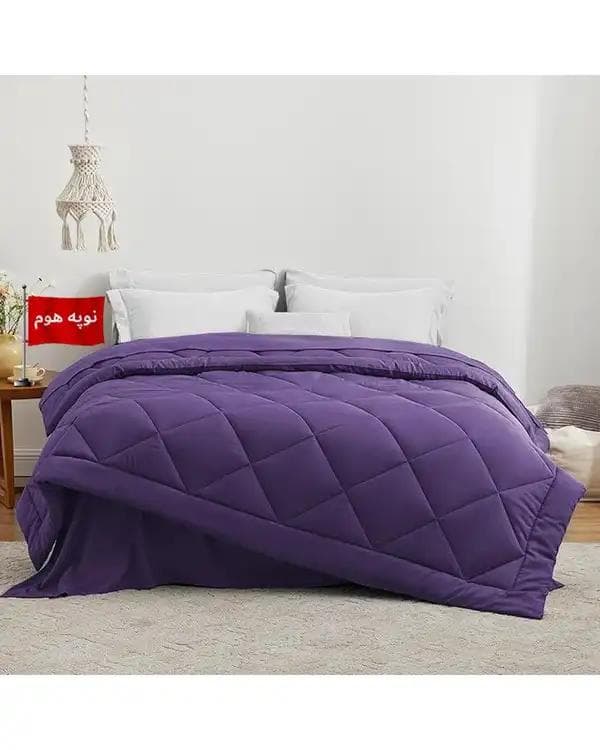 لحاف دو نفره یک تکه بنفش نوپه هوم Nopehome طرح لوزی کد L12-3 مناسب عرض تشک 160 الی 180