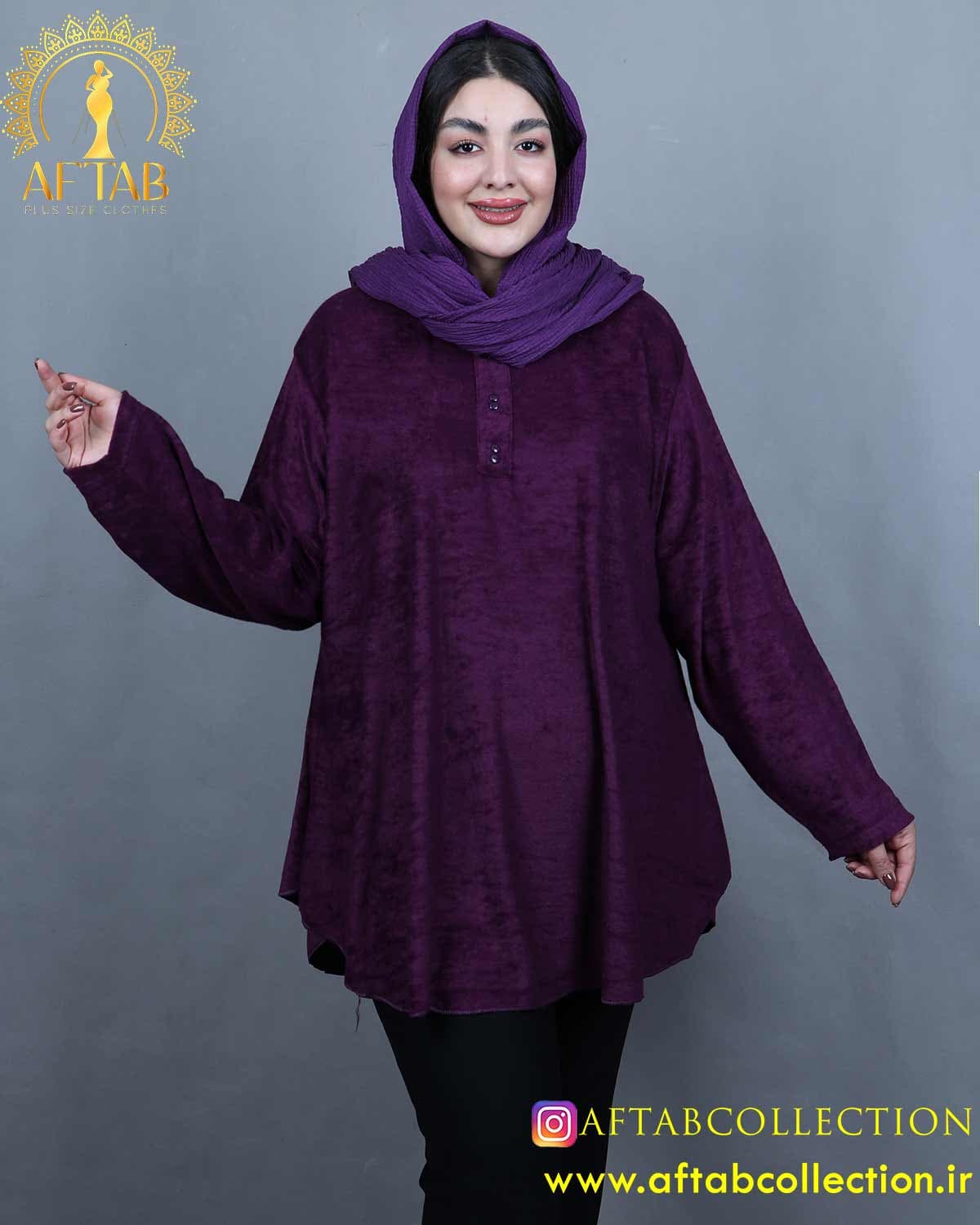 تونیک مخمل فون دار سایزبزرگ 6150