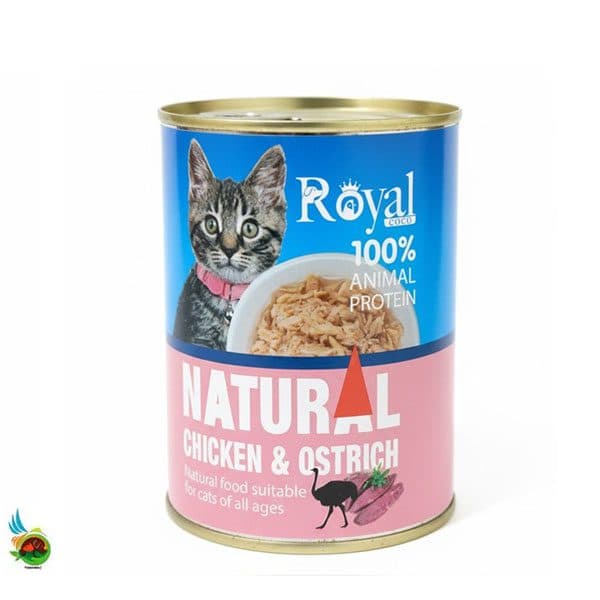 کنسرو نچرال گربه رویال کوکو طعم مرغ و شترمرغ Royal coco natural chicken & ostrich وزن ۳۸۰ گرم