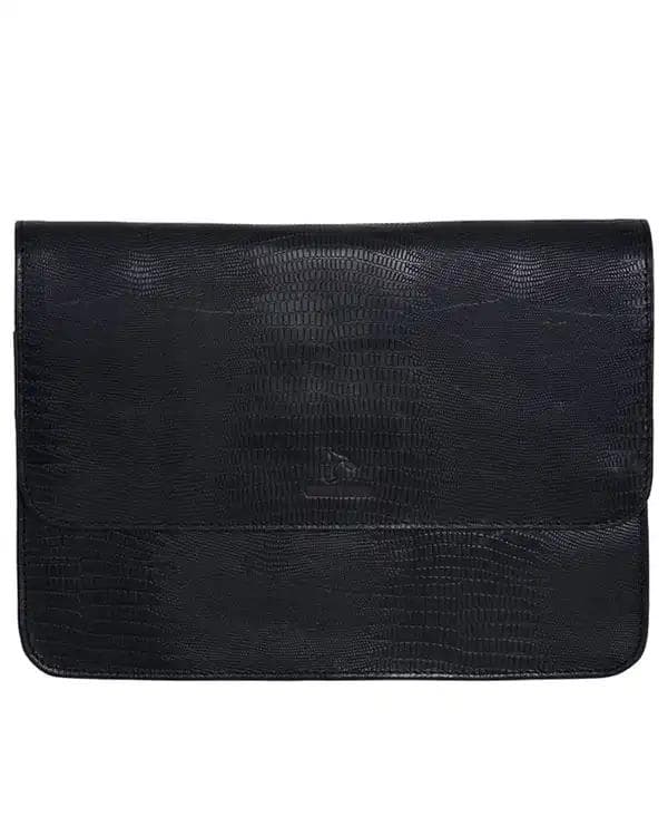 کیف دستی مشکی چرم بارز Charm Barez مدل DF29.LIZARD