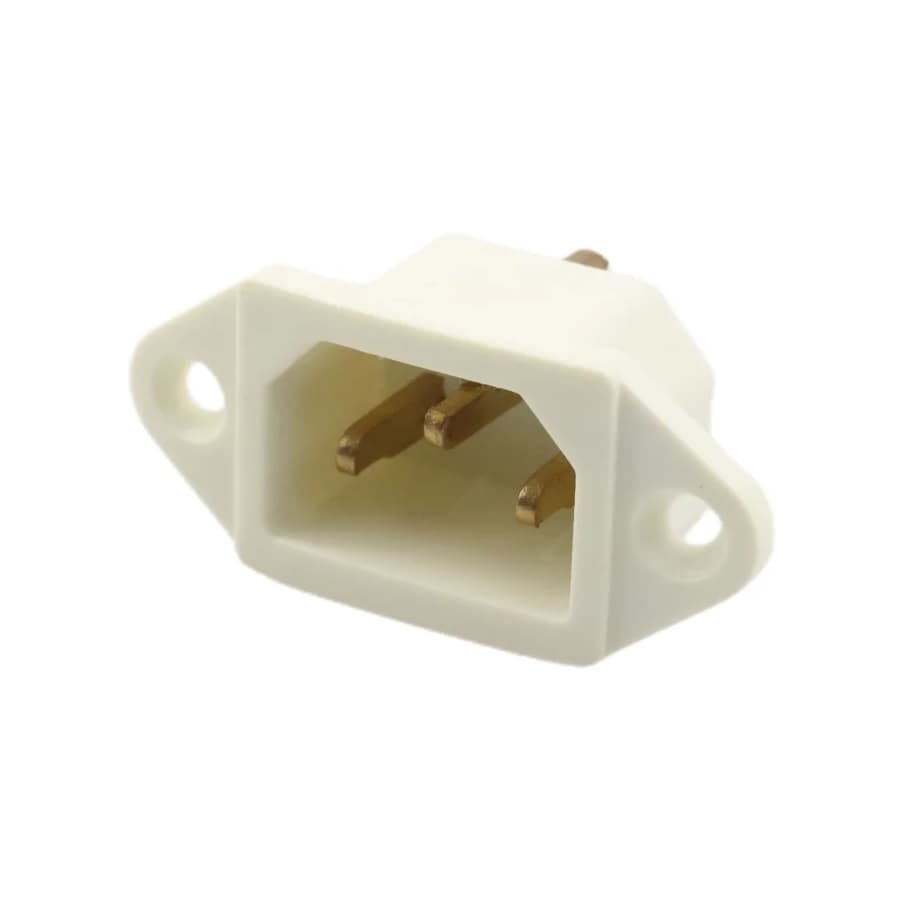 سوکت برق نری پیچ خور 16 آمپر سفید – پایه برنج