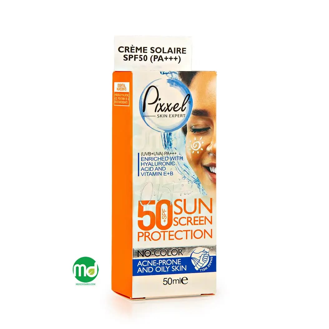 کرم ضد آفتاب بدون رنگ پیکسل مناسب پوست چرب و جوش دار SPF50