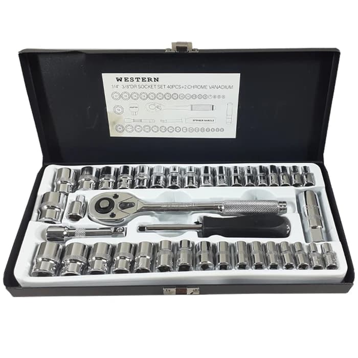 جعبه بکس وسترن 40 پارچه درایو 1/4 و 3/8 اینچ