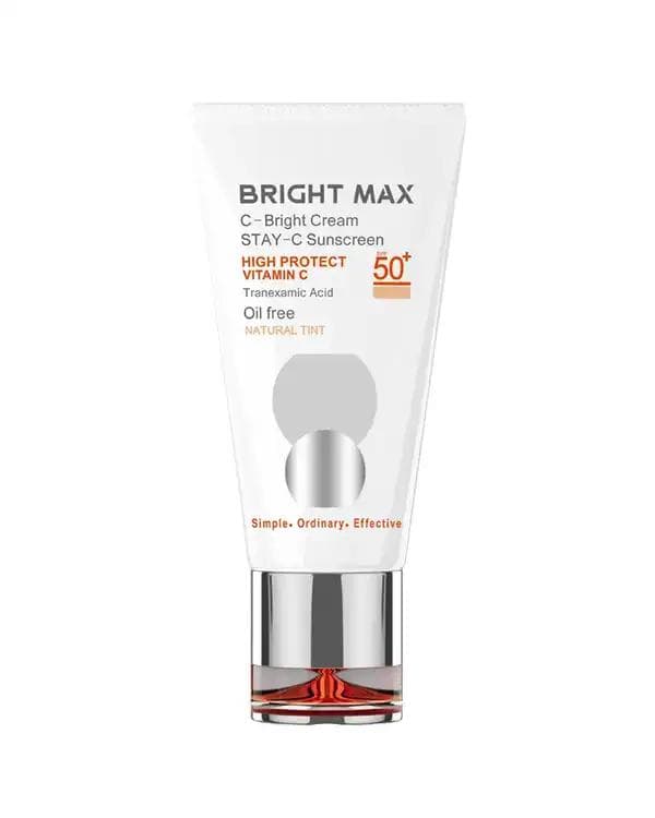 کرم ضد آفتاب رنگی ویتامین سی SPF50 برایت مکس Bright Max سری سی برایت رنگ طبیعی حجم 50ml