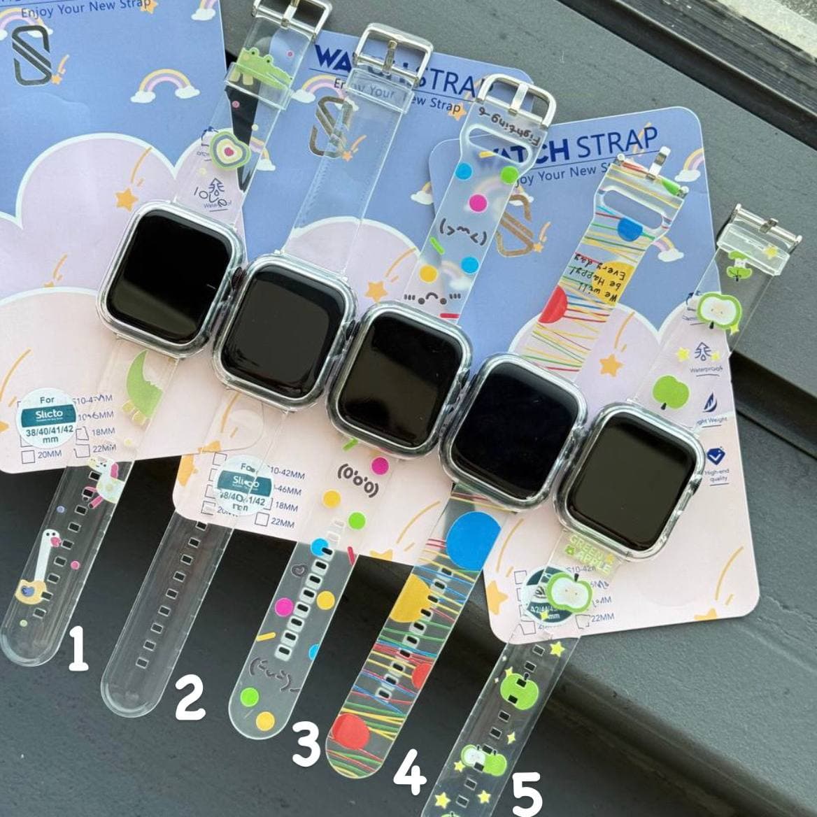 بند طرحدار اپل واچ پلاستیکی پالت 1