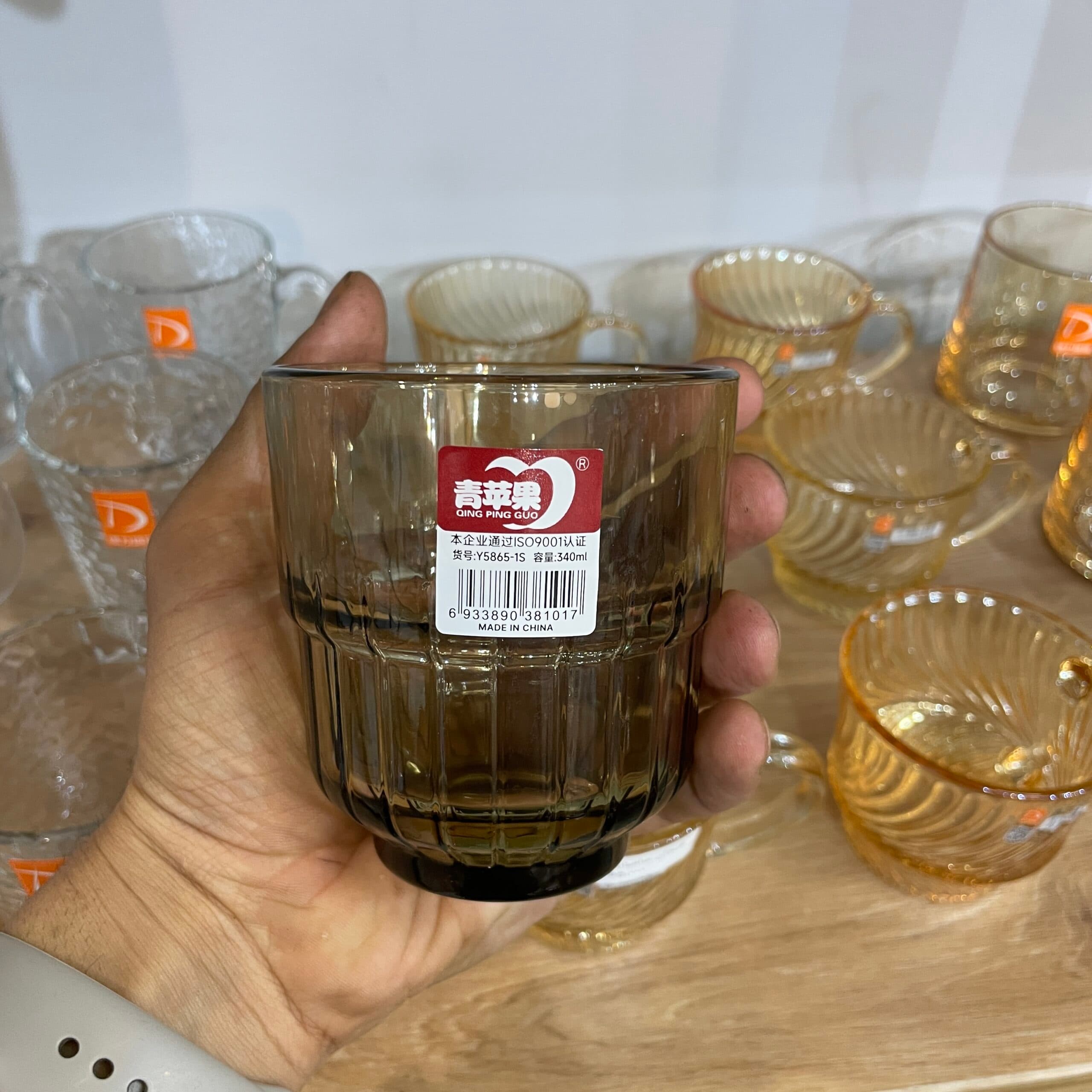 لیوان کوتاه دلی دودی ۳۴۰ میل – ست ۶ عددی Deli Glass