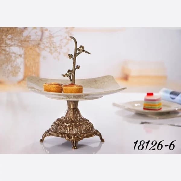 شیرینی خوری پایه دار بنیکو طرح ماربل(شهرستان(تیپاکس)-تهران(پیک))