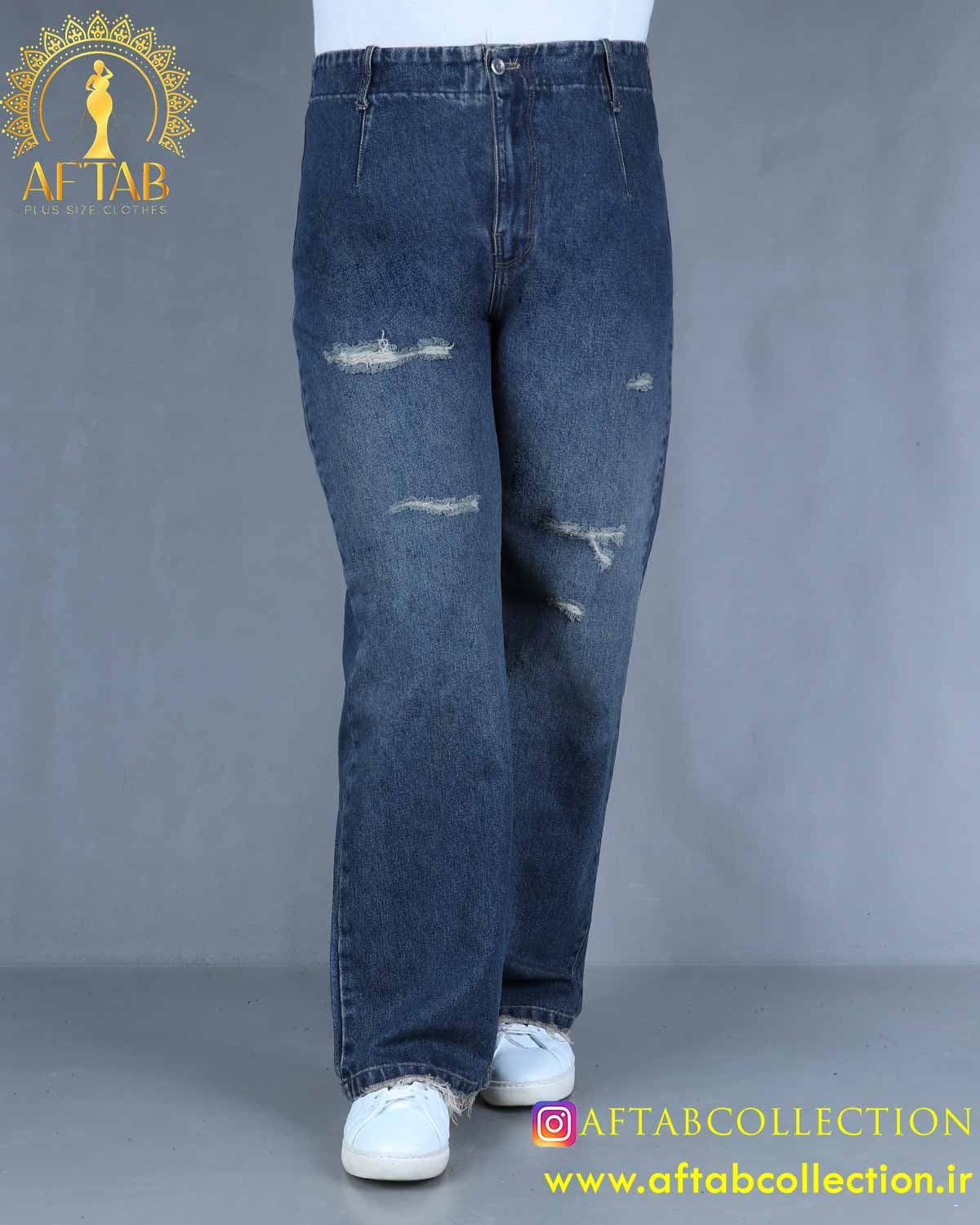 شلوار بگ کمر سرخود زاپدار سایزبزرگ 6174