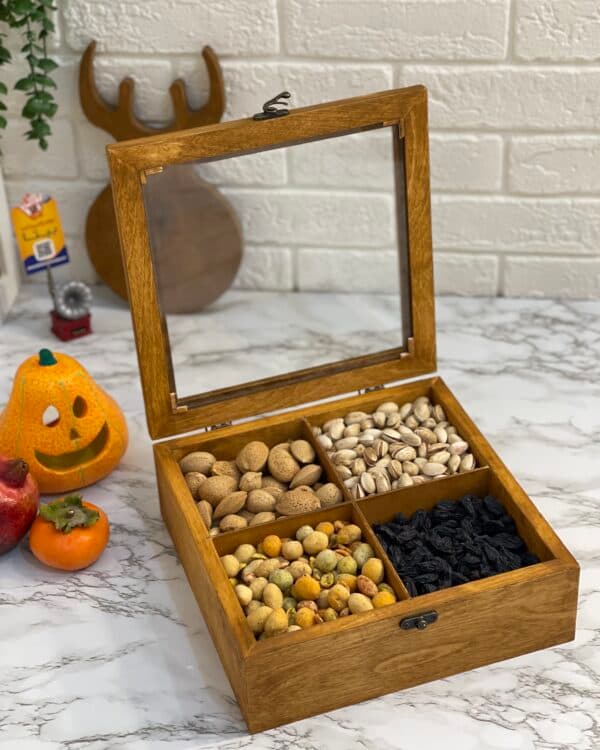 جعبه تی بگ(تی باکس) 4 خانه چوب روسی سفارشی