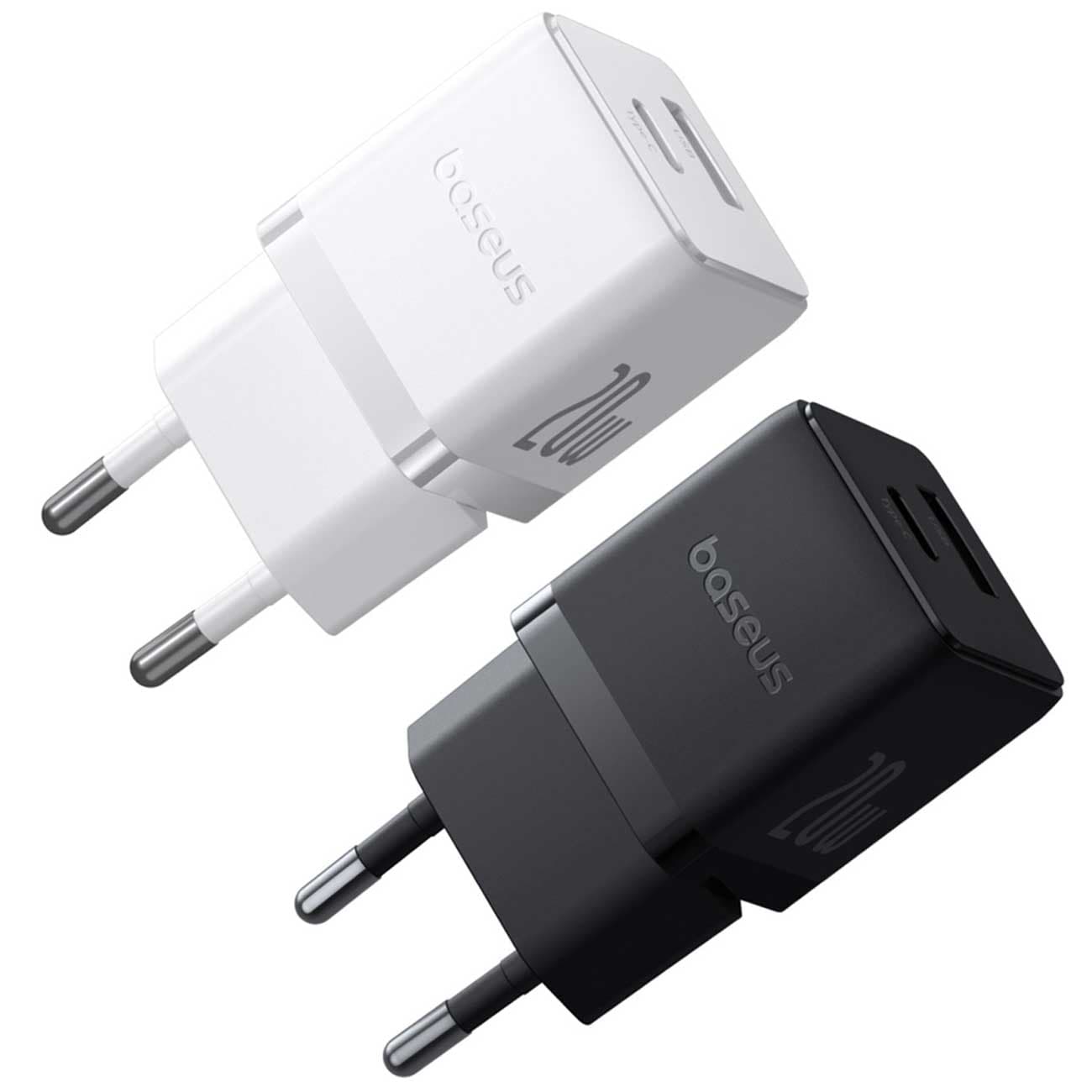 شارژر دیواری تایپ‌سی و USB فست شارژ 20 وات بیسوس P10111608113