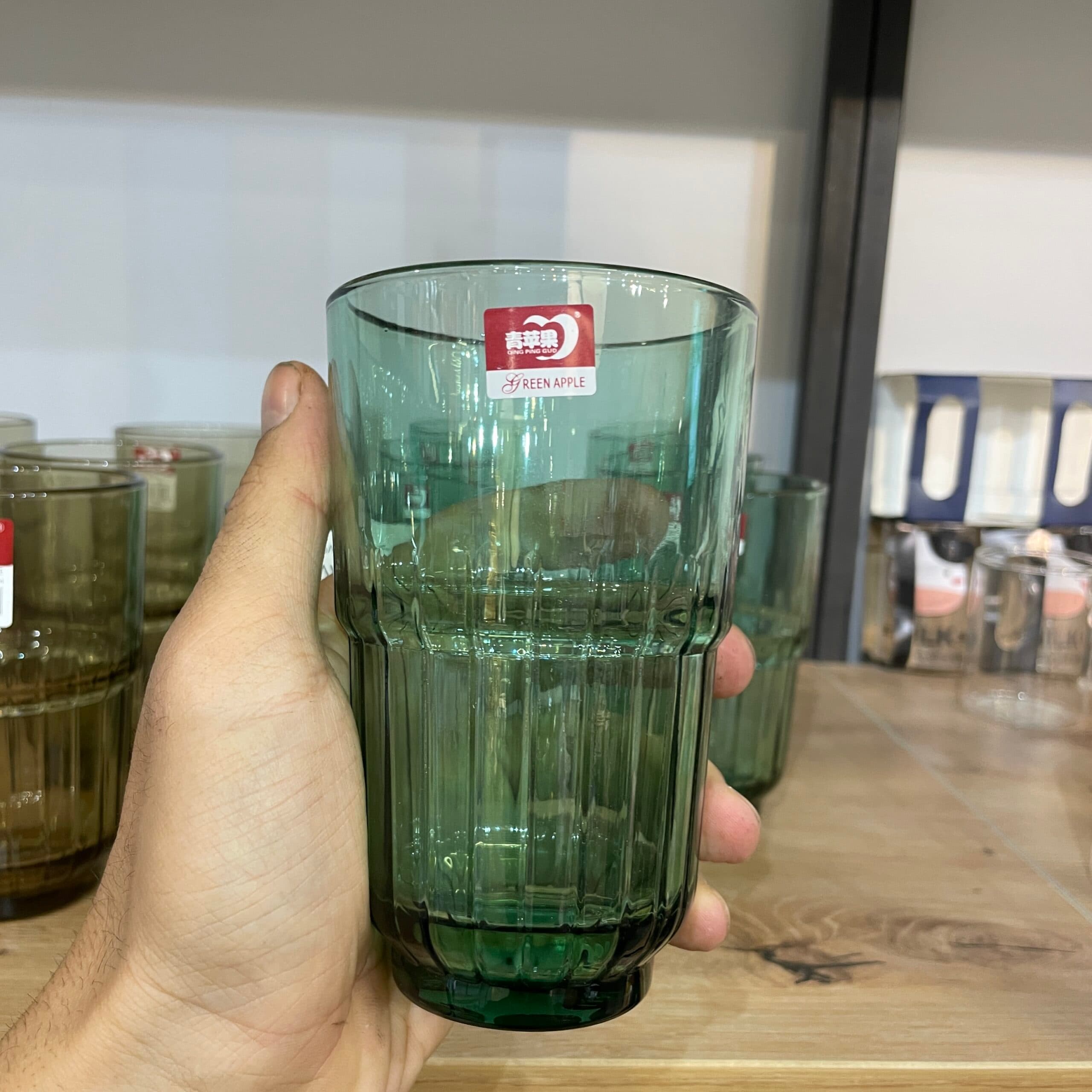 لیوان بلند دلی سبز ۴۰۰ میل – ست ۶ عددی Deli Glass