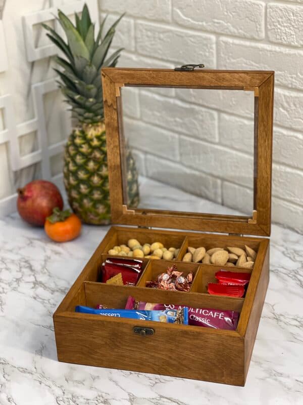 جعبه تی بگ(تی باکس) 6 خانه چوب روسی سفارشی