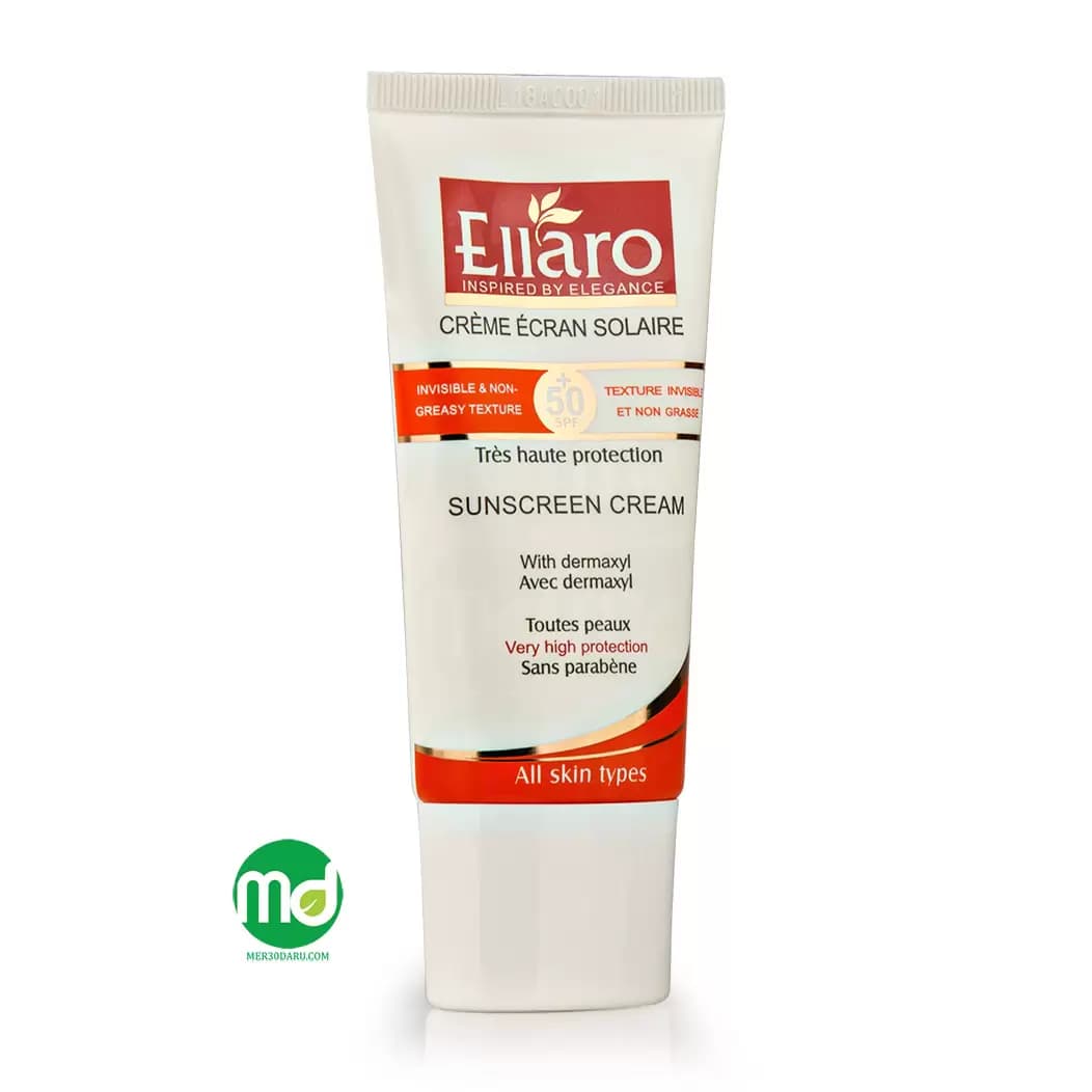 کرم ضد آفتاب بدون رنگ الارو SPF 50 برای انواع پوست