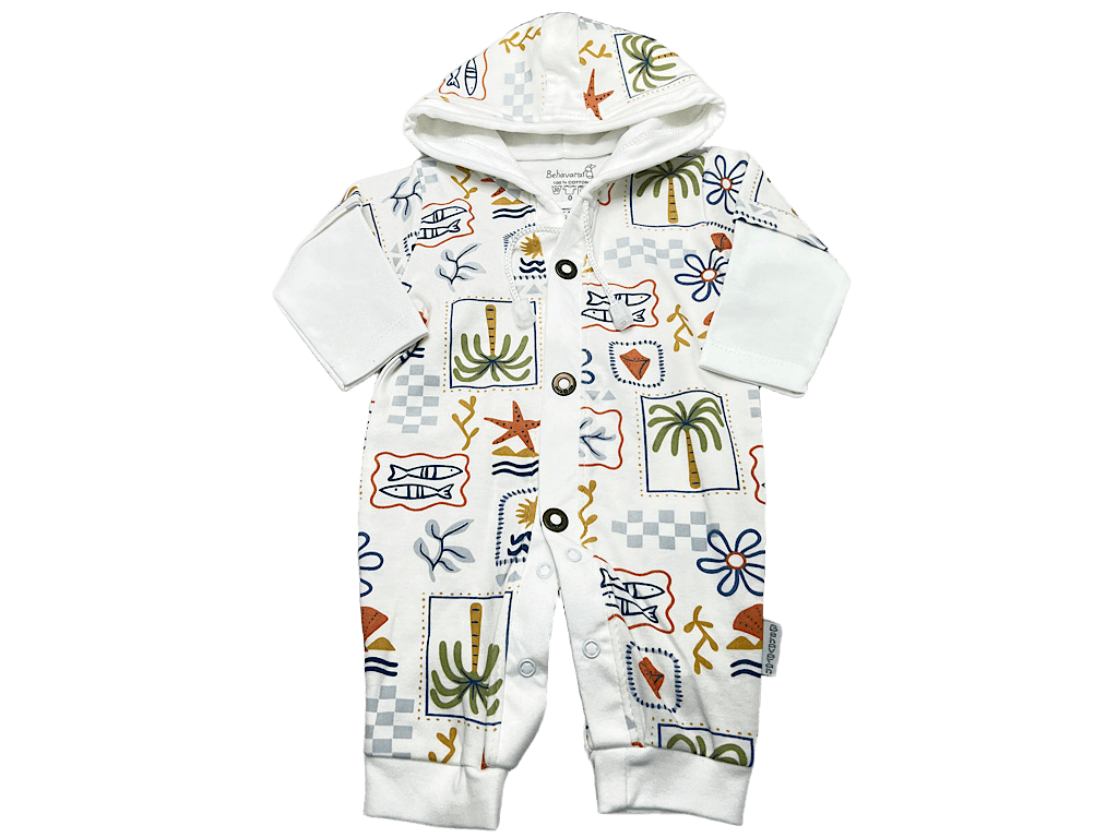 سرهمی کلاهدار نوزادی طرح هاوایی به آوران Behavaran