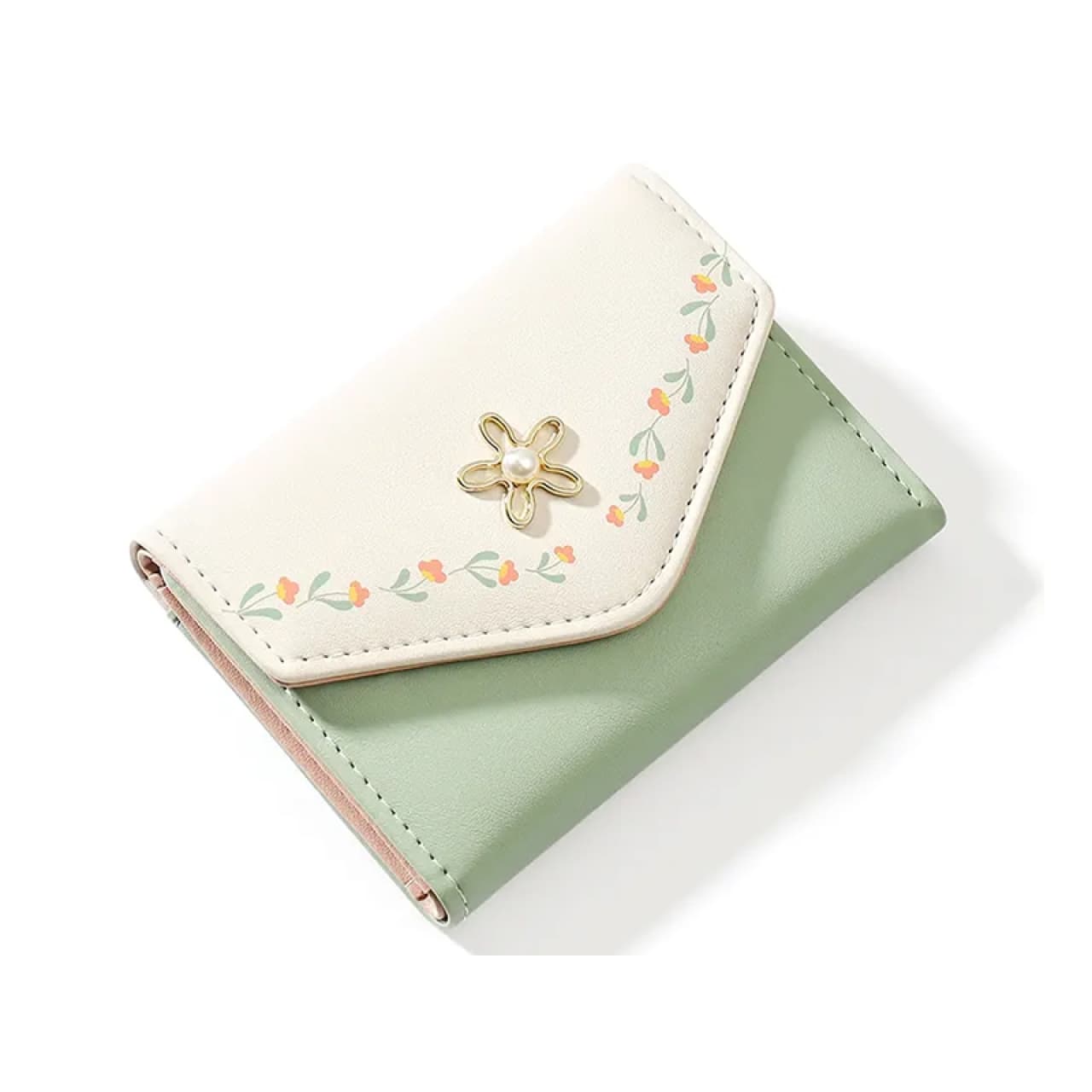 کیف پول زنانه و دخترانه گلدار همراه با جاکارتی TAOMICMIC Y8324 short pu leather wallet