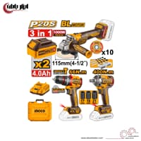 ست دریل، مینی فرز و بکس شارژی براشلس کمبو اینکو مدل COSLI241291