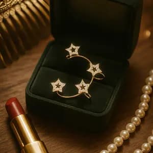 گوشواره زنانه ایرکاف مدل ستاره از جنس ابکاری رادیوم