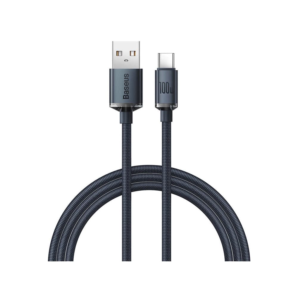 کابل شارژ سریع بیسوس سری Crystal Shine مدل Type-C به Type-C با توان ۱۰۰ وات