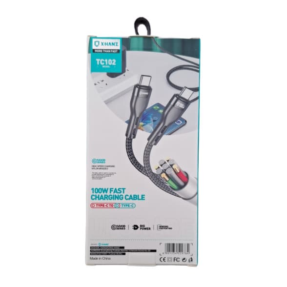 کابل شارژ دو سر Type-C برند X-Hanz مدل TC102