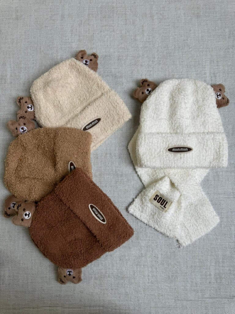 ست کلاه گوش دار تدی و شال گردن