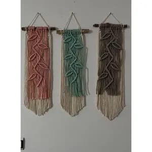 ست سه عددی دیوارکوب طرح‌جوانه مکرومه