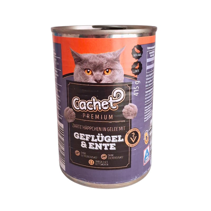 کنسرو گربه بالغ کچت با طعم گوشت مرغ و اردک در ژله وزن 400 گرم