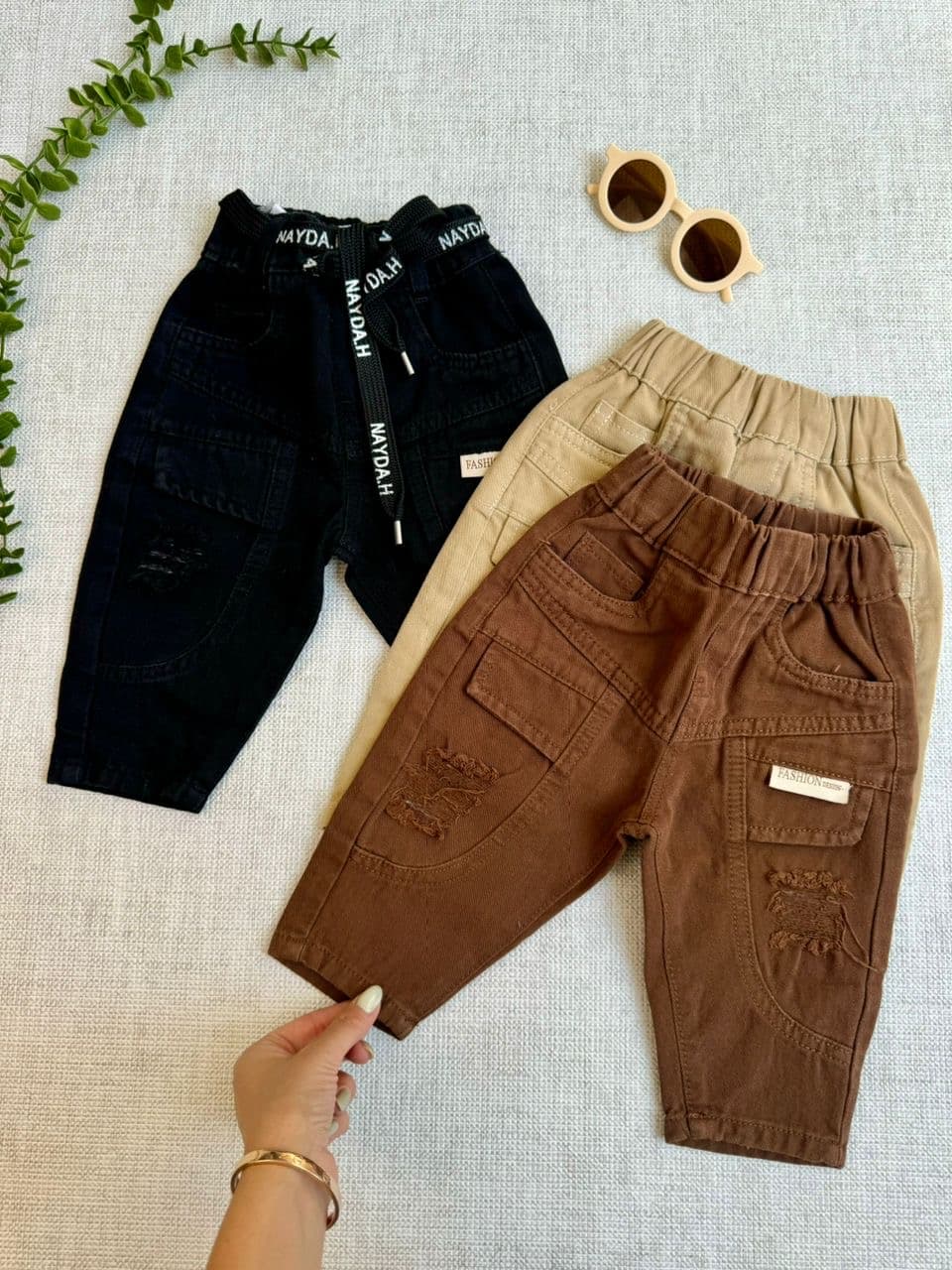 شلوار مام استایل زاپدار