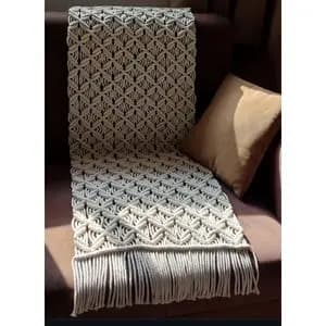 شال مبل مکرومه بافی دکوراتیو مدل ماهور