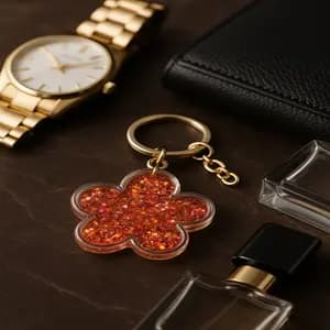 جا کلیدی اکواریومی مدل گل از جنس پلاستیک فشرده