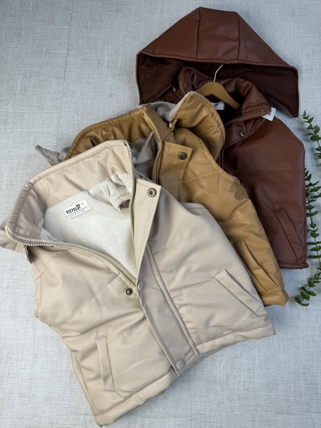 پافر چرم داخل خز بچگانه