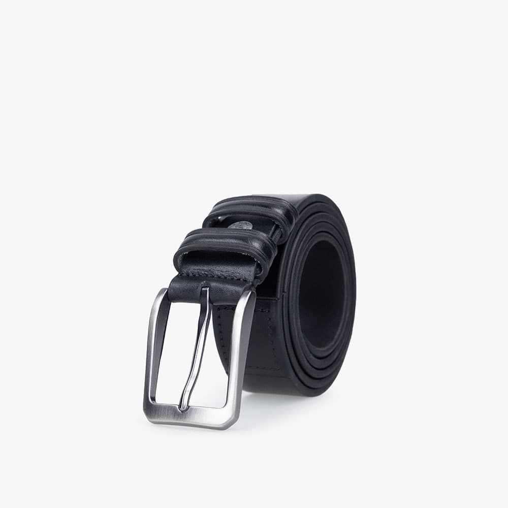 کمربند مردانه ۳.۵ سانت ۳۵۵۷ تیکه دوزی مشکی