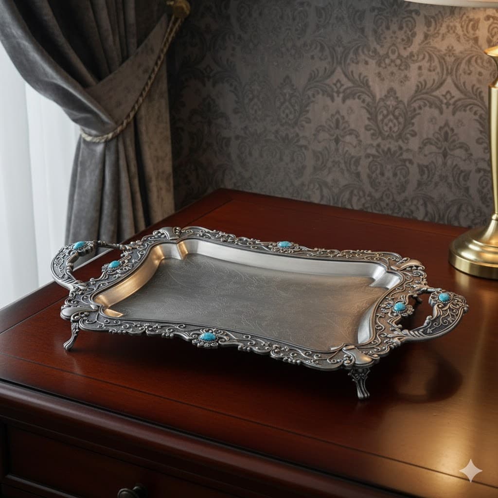 سینی نقش دار پیوتر متوسط یونیک کد 1495 (خارجی ضد زنگ)