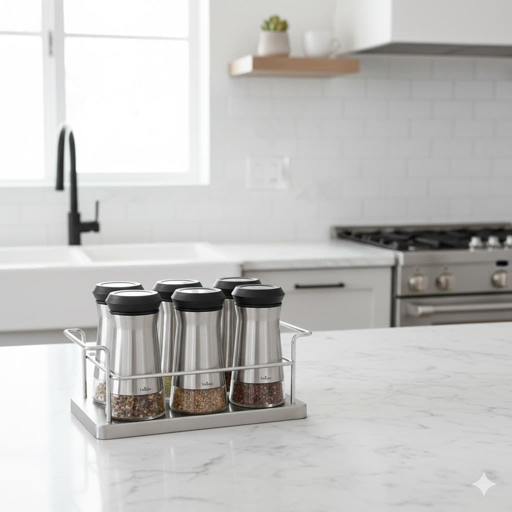 ست ادویه 6 تایی استیل یونیک کد 1476 (خارجی درجه1)