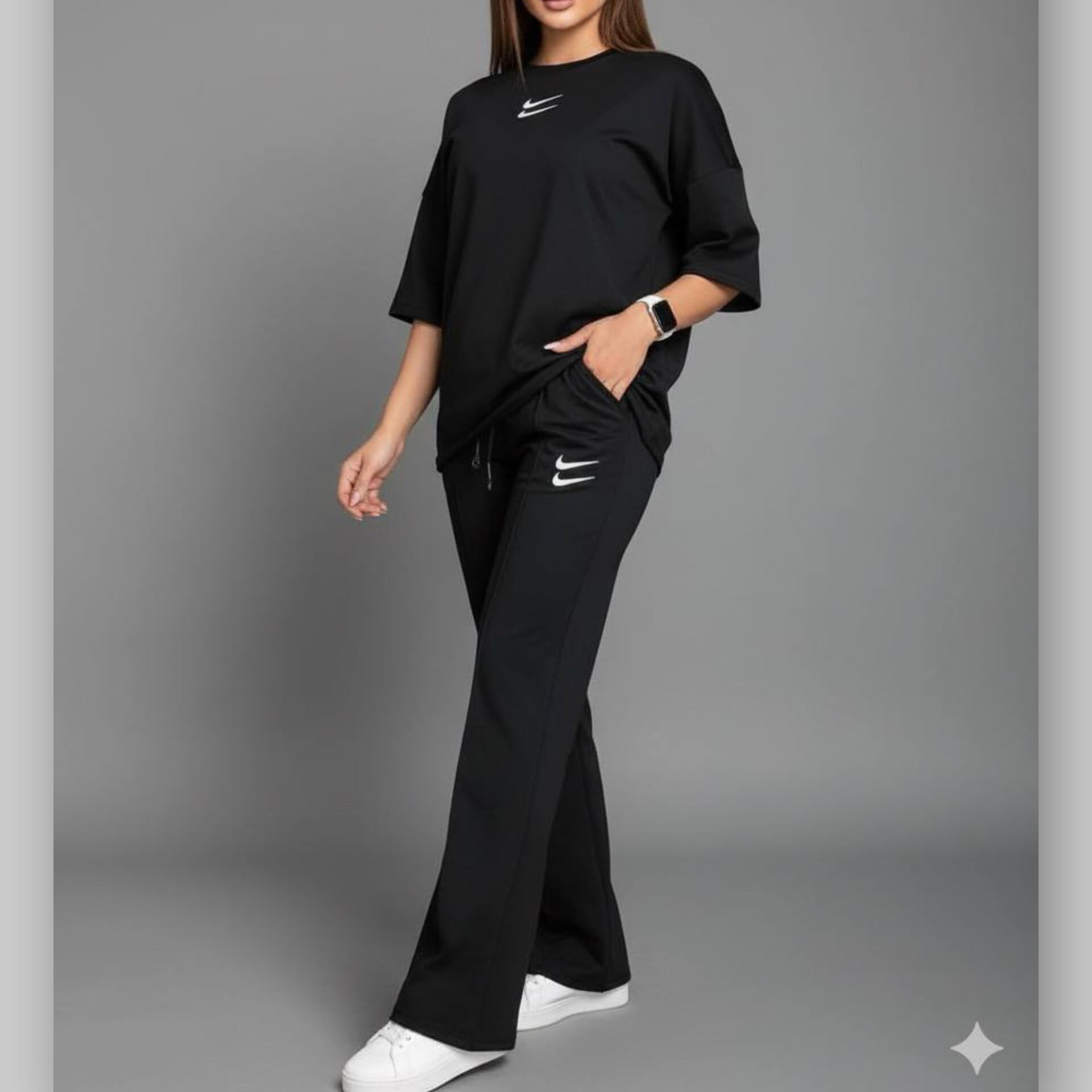 بلوز شلوار خط اتو چاپ دونایک (پک 5 عددی)