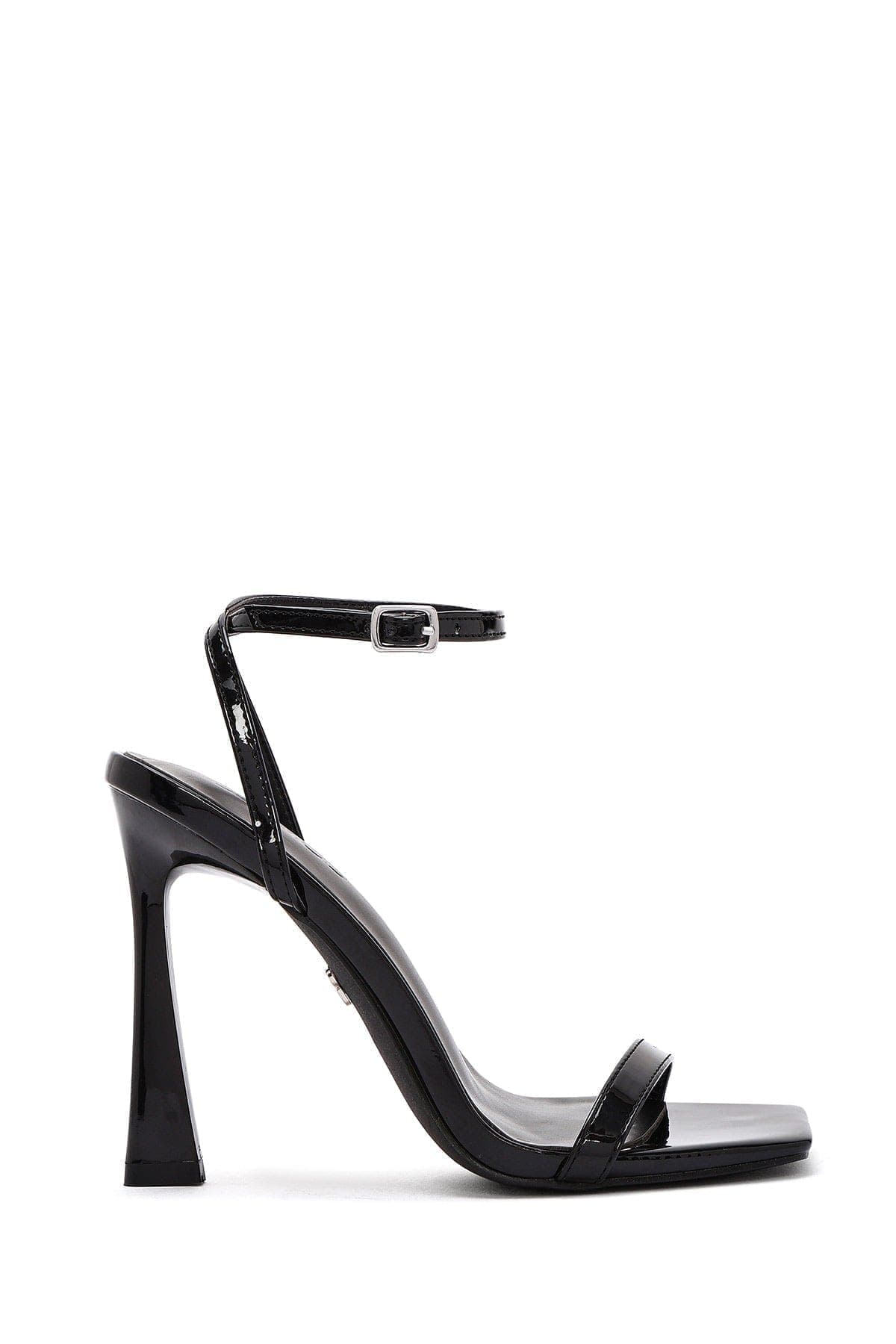 صندل زنانه مشکی پاشنه نازک بلند بنددار دری مد