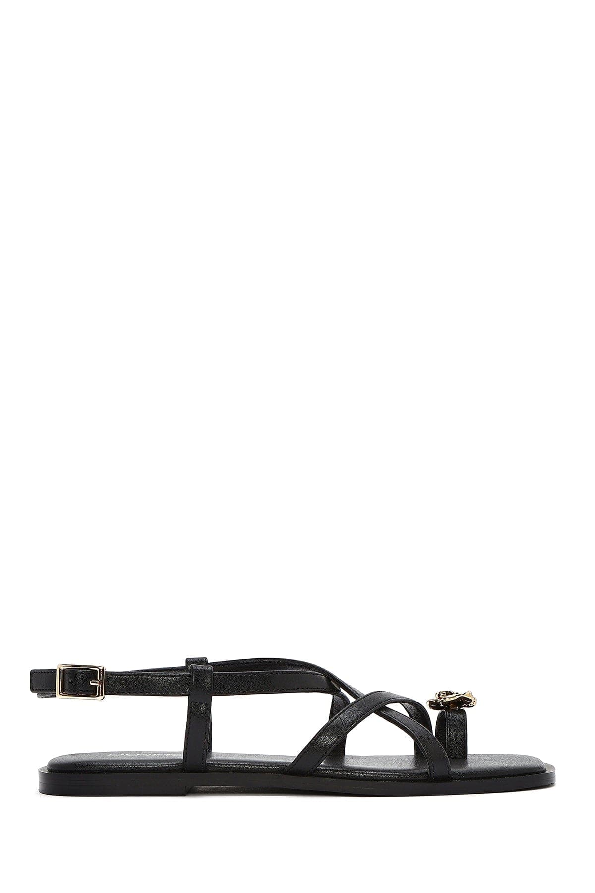 صندل زنانه مشکی لای‌انگشتی سگک‌دار دری مد