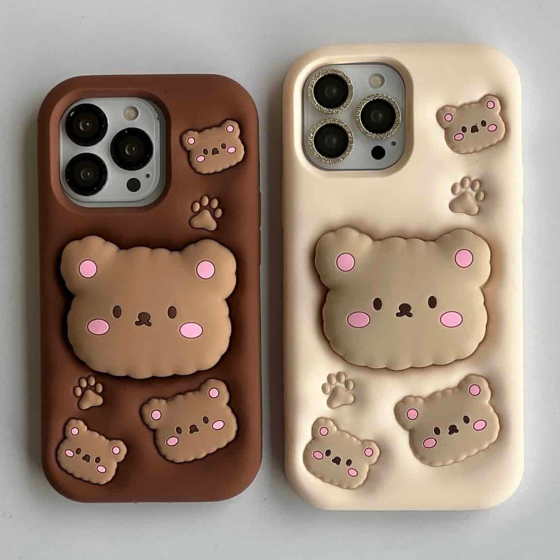 قاب آیفون خرس بیسکویتی استندشو