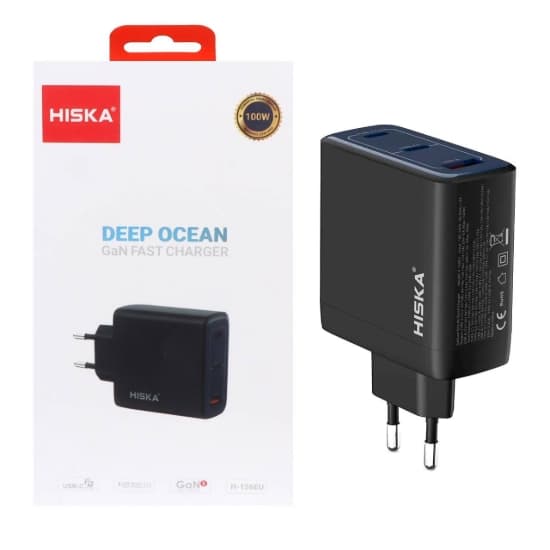 شارژر دیواری 100 وات سه پورت هیسکا مدل H-156EU