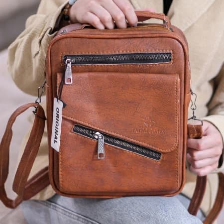 کیف دوشی دو زیپ کج 16380