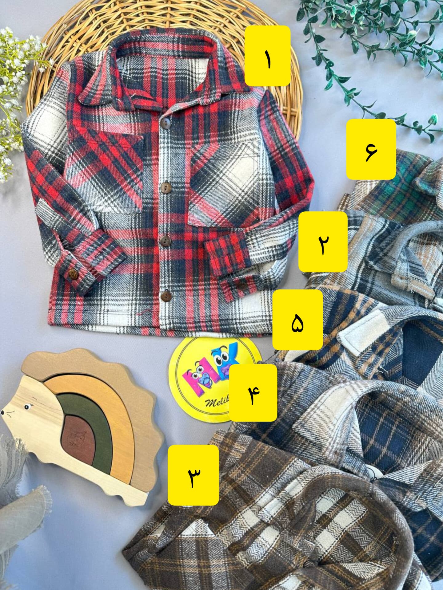 بلوز تک چهارخونه پشمی نوزادی و کودک کد 172006