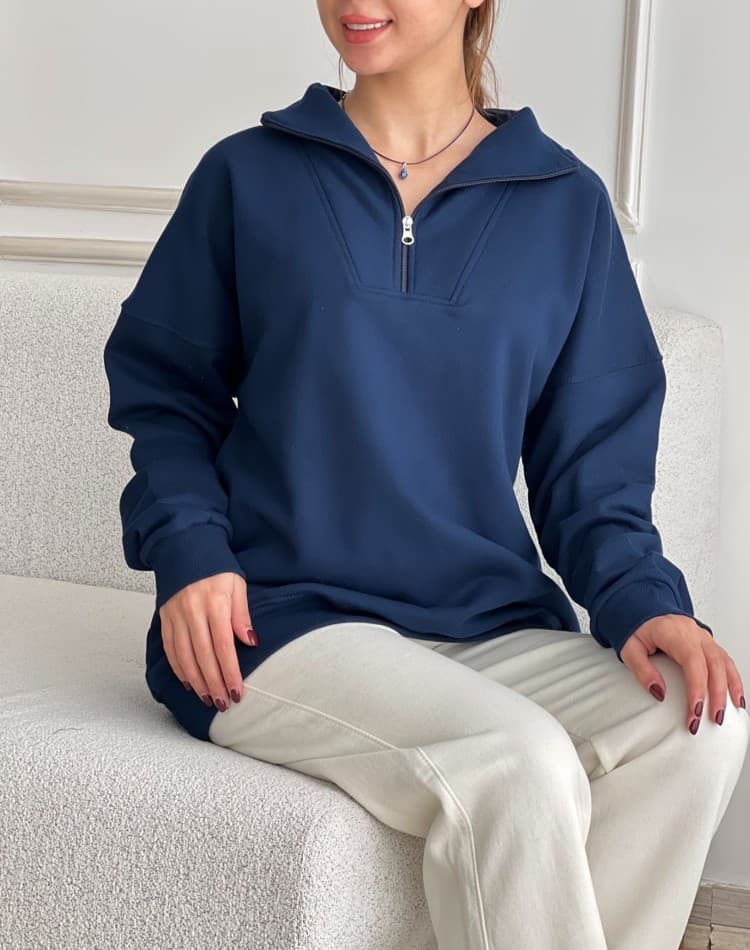 بلوز دورس نیم زیپ کد 66223